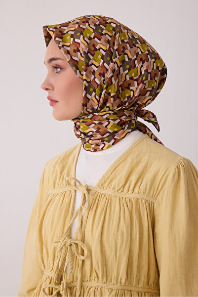 Belli Eșarfă din mătase twill 100% cu model geometric BE02-34