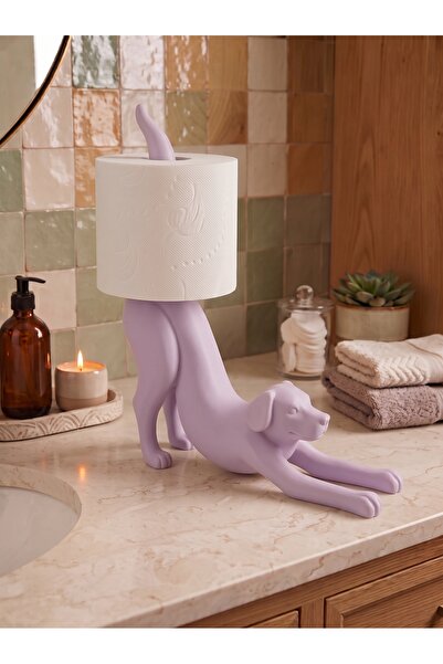 Dumledo Stretching Dog Lilac Toilet Paper Holder |   Decorative Toilet Paper ...