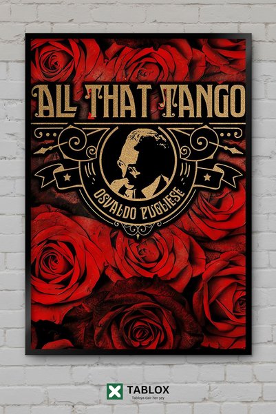 TABLOX Poster Osvaldo Pugliese Tango Musician, Tablou decorativ din MDF cu as...