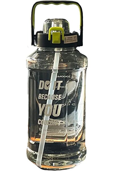 GENERAL 3 Liter Water Bottle with BPA-Free Leakproof Time Marker Handle for G...