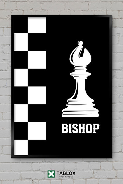 TABLOX Αφίσα τέχνης στρατηγικής σκακιού Bishop Chess Fil, Διακοσμητικός πίνακ...