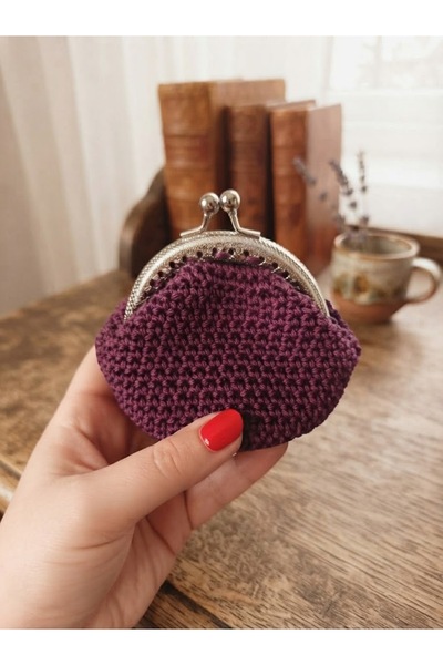 MORİZ El Örgüsü Bozuk Para Çantası – Metal Klipsli El Yapımı Mini Cüzdan