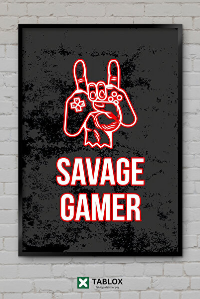 TABLOX Savage Gamer Wild Player Αφίσα με κορνίζα Διακοσμητικός πίνακας ζωγραφ...