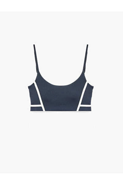 Koton Slim Fit Sleeveless String Strap Ribbed Sports Bra