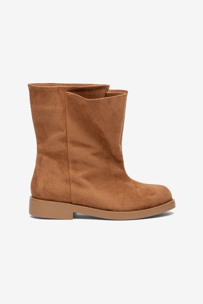 diclepolat Women's Tan Suede Short Boots Buckle Ankle Boots Beige Daily Stylish Boots Meliro