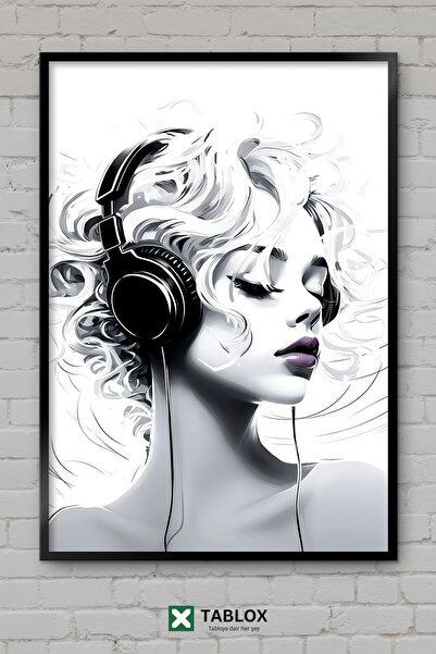 TABLOX Muzička devojka Muzička devojka Ilustracija Umjetnički poster Okvir Iz...