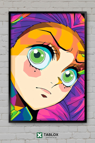 TABLOX Mitsuri Kanroji Demon Slayer Anime Kimetsu Ramă decorativă cu aspect d...