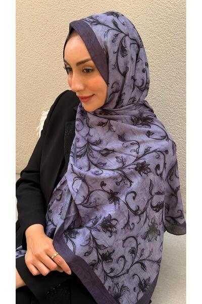 Firuze scarf Purple Color Bamboo Knitted Shawl