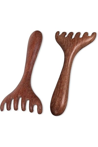 Hariendny Massage Comb, 2 Pcs Protable Head Scratcher Scalp Massager, Wooden ...