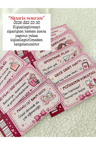 Pankart Evi DOST KUPON SETİ - Kişiselleştirilebilir Kese ile Arkadaş Kız Kardeş Kanka Hediye