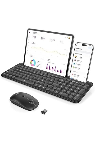 Seenda Bluetooth Keyboard and Mouse for iPad, Multi-Device Bluetooth + 2.4G W...