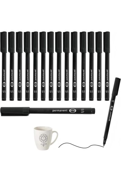 NALACAL 15 PCS Fine Point Black Permanent Marker, Waterproof Marker Pens, Qui...