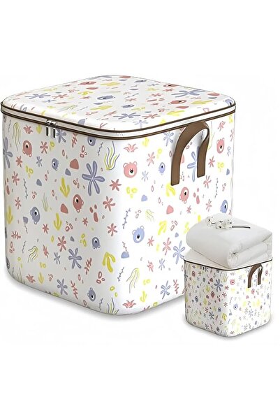Vinnatsu Large Fabric Storage Organizer Bag for Blankets and Clothes, Zippere...