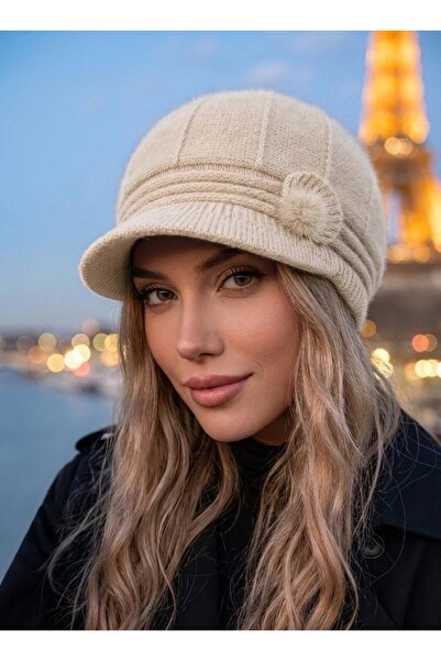 LAGRANZE Anfora Textured Visor Women's Knitted Hat/Beanie
