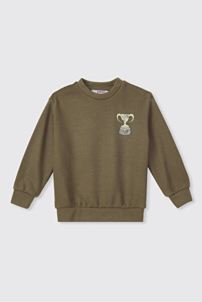 Panço Baby Boy Crew Neck Brown Sweatshirt