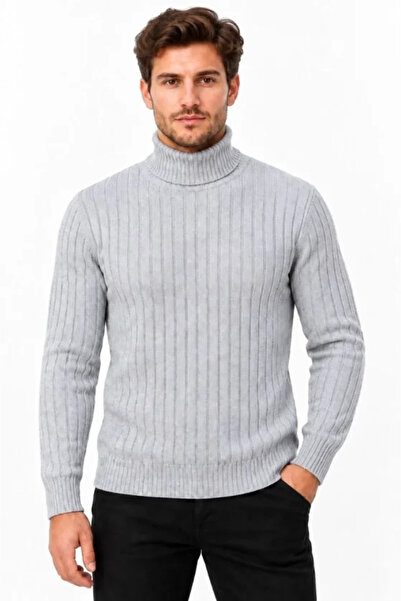Generic Brand Men's Turtleneck Full-Throated Thick Ribbed Regular Fit Knitwea...