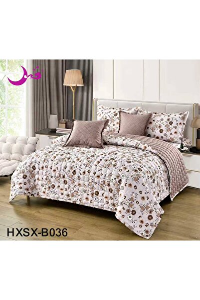 Moon Summer Compressed 4-Piece Quilt Set with Elegant Pattern and Cool Textur...
