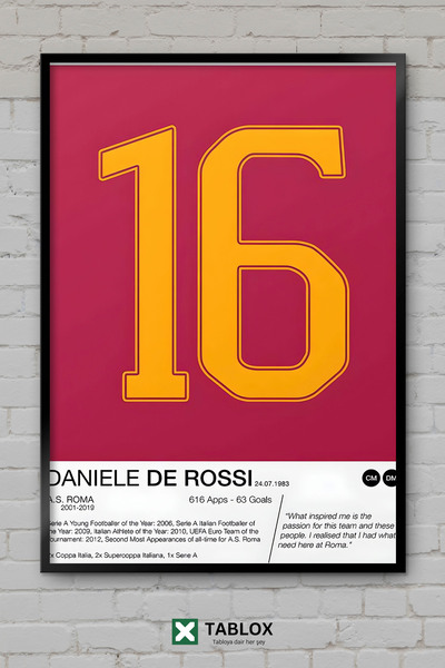 TABLOX Daniele de Rossi Fudbaler Fudbal Italija Uramljena Dekorativna MDF Slika