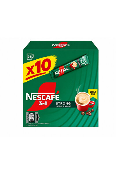 NESCAFÉ 10 κουτιά - NESCAFE 3in1 Ισχυρός Στιγμιαίος Καφές 24 x 14 γρ.
