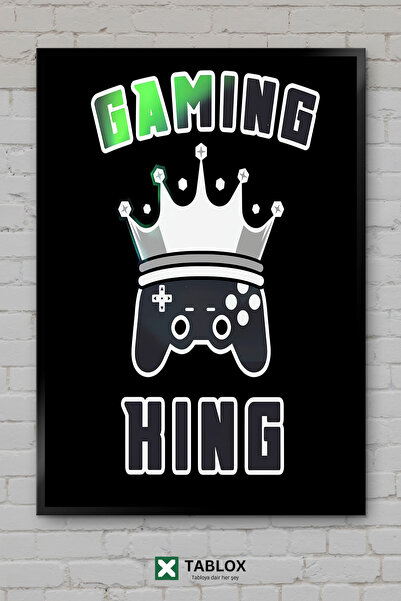 TABLOX Gaming King Gamepad Handle Gamer Αφίσα με κορνίζα Διακοσμητικός πίνακα...