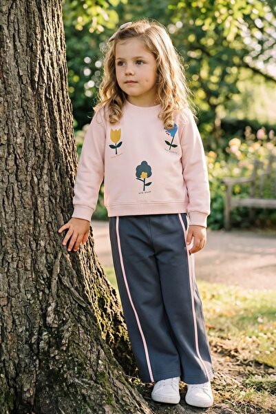 ZUZUNGA Girl's Long Sleeve Floral Printed Ribbed Wide Leg Tracksuit 2-Piece T...