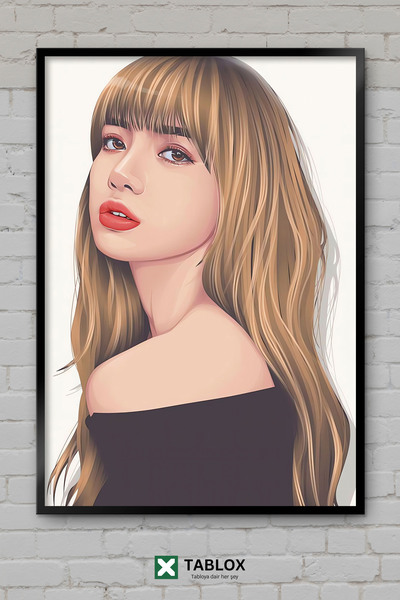 TABLOX Blackpink Lisa Manoban Kpop idol korejska muzika poster okvir dekorati...