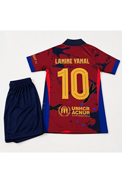 Forma FC Barcelona Lamine Yamal 10 Çocuk Futbol Forması Kırmızı