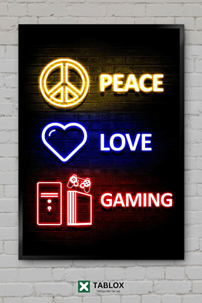 TABLOX Peace Love Gaming Αφίσα Gamer με θέμα την Ειρήνη και την Αγάπη, Διακοσ...