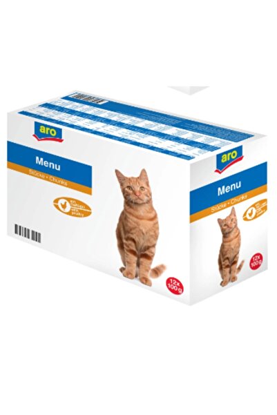 Aro Wet cat food in sachets with chicken flavour, 12 x 100 g,