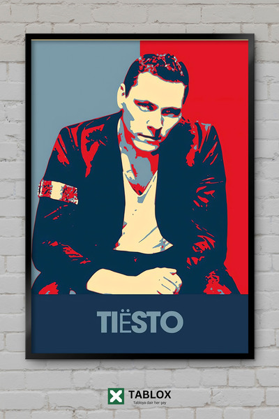 TABLOX Tisto Tiesto DJ, producent elektronske muzike, portret u ukrasnoj MDF ...