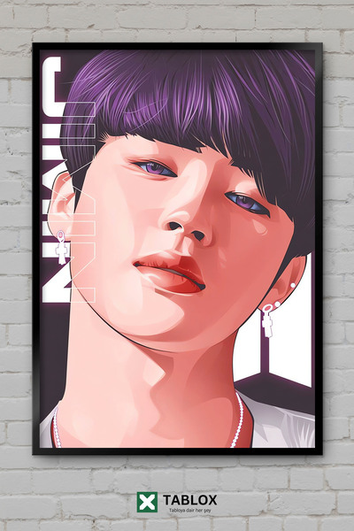 TABLOX Jimin BTS Kpop pevač muzika pesma album okvir izgled dekorativna MDF s...
