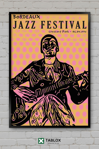 TABLOX Bordeaux Jazz Festival Festival džez muzike Vintage ukrasna MDF slika ...