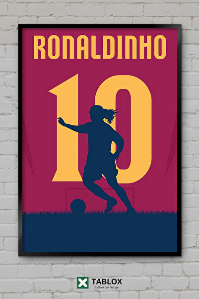 TABLOX Ronaldinho, fudbaler, legenda Brazila, portret, sportska ukrasna MDF s...