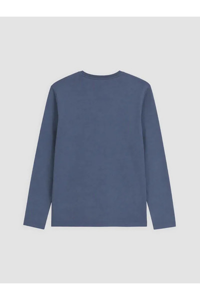 LC Waikiki Lcwaikiki Classic Indigo Crew Neck Long Sleeve Combed Cotton Men's...