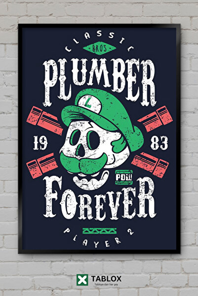 TABLOX Plumber Player 2 Forever Ρετρό Αφίσα Τεχνικού Επισκευών με Εμφάνιση Κο...