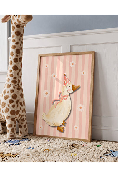 (ÇERÇEVESİZ) Çiçekli Silly Goose Çocuk Odası Poster