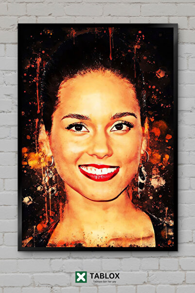 TABLOX Alicia Keys Τραγουδίστρια Τραγουδίστρια Rnb Μουσική για πιάνο Πορτραίτ...
