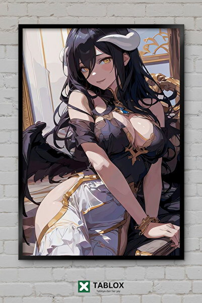 TABLOX Overlord Albedo Άνιμε Μάνγκα Ιαπωνικός Χαρακτήρας Αφίσα με Πλαίσιο Δια...