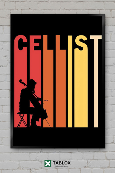TABLOX Muzički umetnički poster za violončeliste Klasični okvir Dekorativna M...