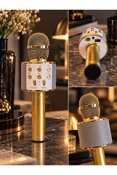 NB Concept Kablosuz Karaoke Mikrofon Hoparlör 5W Hi-Fi Ses TF Kart USB AUX Gi...