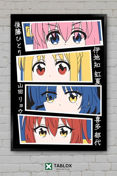 TABLOX The Rock Anime Manga Muzički Bänd Japanski Poster Okvir Izgleda Dekora...