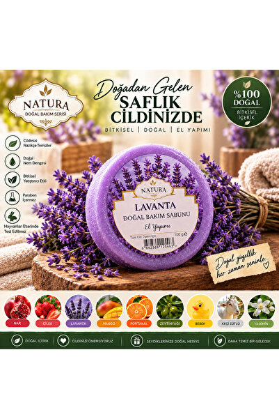 Terrazym Derma Natura Lavanta Doğal Bakım Sabunu 100 g – El Yapımı Bitkisel C...