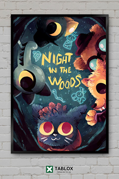 TABLOX Cat In The Woods Poster cu artă naturală în tablou cu aspect de cadru,...