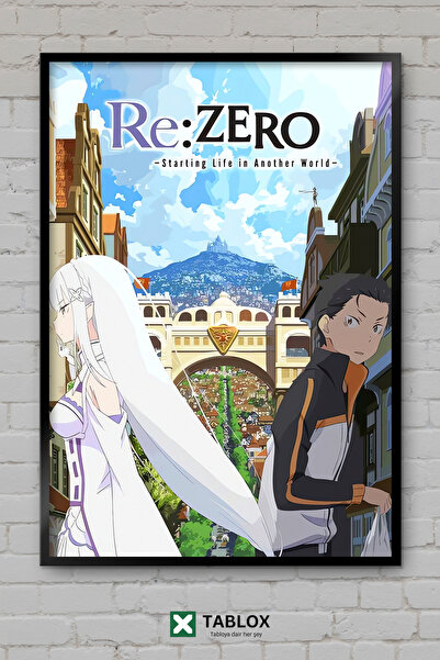 TABLOX Re Zero Anime Manga Ιαπωνική Φανταστική Αφίσα με Χαρακτήρες, Κορνιζαρι...