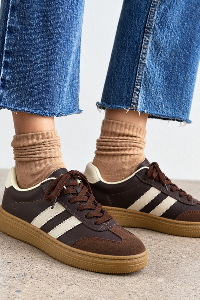 HVZ Exclusive Women's Brown Retro Sneaker Sports Shoes – Casual Lace-Up Casua...