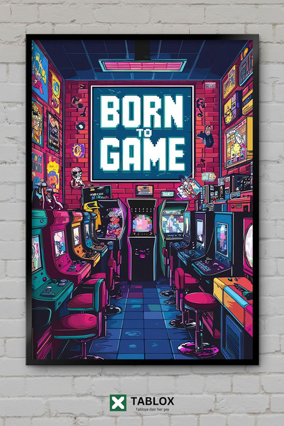 TABLOX Born To Game - Διακοσμητική αφίσα MDF με κορνίζα για τους λάτρεις των ...