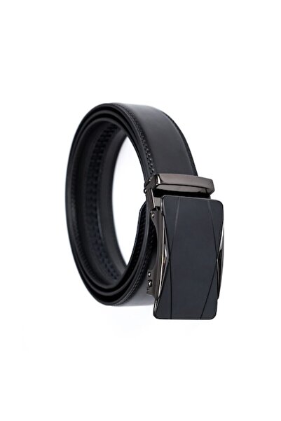 odjas Curea elegantă, 100% piele, cataramă automată, 3,5 cm, neagră, 115 cm
