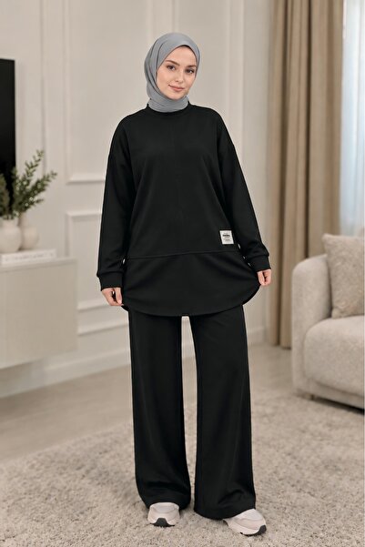 Kadın Tesettür Oysho Kumaş Oval Kesim Tunik Pantolon Takım