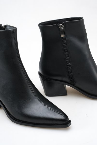 meyra'nın ayakkabıları Women's Thick Heeled Boots Black Skin
