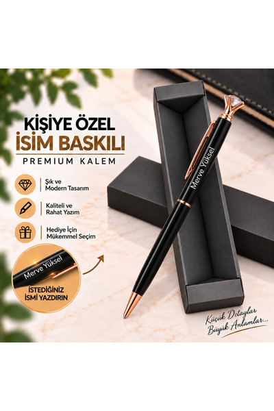 Bayanlara Özel İsimli Taşlı Lüks Kalem